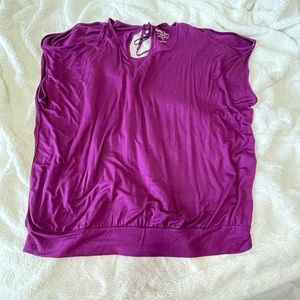 TORRID Purple Peek-a-Boo Shoulder Blouse